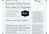 Professional organizer Contract Template Set Of Five Essential Client forms for Professional