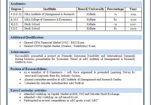 Professional Resume format for B.com Freshers Sample Of A Beautiful Resume format Of Mba Fresher
