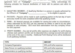 Profit Share Contract Template Sample Profit Sharing Agreement 10 Free Documents In