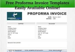 Proforma Invoice Email Template Proforma Invoice Template