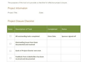 Project Closure Email Template Project Closure Checklist