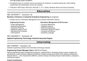Project Engineer Resume Keywords Sample Resume for An Entry Level Engineering Project