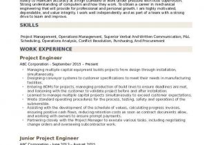 Project Engineer Resume Oil and Gas Project Engineer Resume Samples Qwikresume