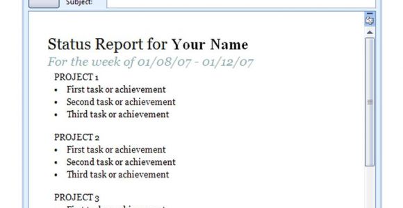 Project Manager Email Templates Project Status Update Email Template