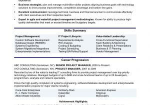 Project Manager Job Application Resume Experienced It Project Manager Resume Sample Monster Com