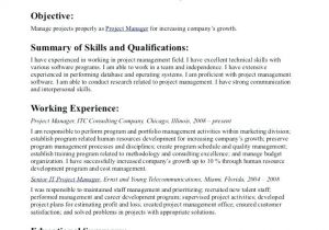 Project Manager Objective Resume Samples Project Management Objective Resume Resume Ideas
