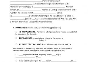 Promissory Note Template Arizona Free Arizona Secured Promissory Note Template Word Pdf