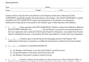 Property Management Contract Template Uk Pet Addendum Agreement Pdf Property Management forms In