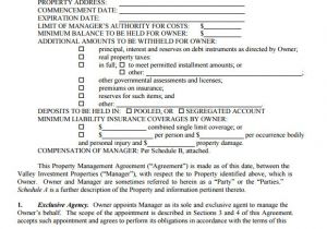 Property Manager Contract Template Property Management Agreement 10 Download Free