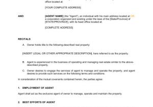 Property Manager Contract Template Property Management Agreement Template Word Pdf by