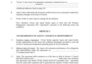 Property Manager Contract Template Property Management Contract Template