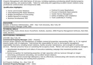 Property Manager Resume Sample Commercial Property Manager Resume Templates System