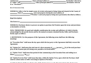 Property Option Contract Template Sample Real Estate Purchase Agreement Template 7 Free