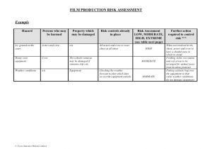 Property Risk assessment Template 80647870 Film Production Risk assessment form