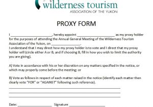 Proxy Vote form Template Proxy form