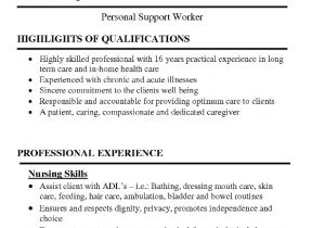 Psw Resume Sample Psw Personal Support Worker Resume Samples Ipasphoto