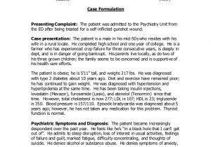 Psychological Case Study Template Case Study Example Clerkship In Psychiatry