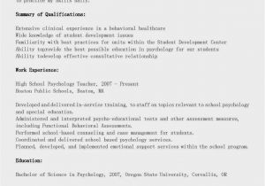 Psychology Student Resume Resume Samples High School Psychology Teacher Resume Sample