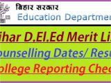 Ptet Admit Card Name Wise Bihar D El Ed Merit List 2020 Counselling Schedule Seat