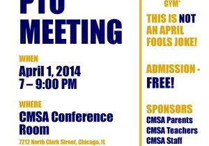 Pto Meeting Flyer Template Cmsa Pto Meeting Chicago Math and Science Academy Cmsa