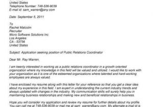 Public Relations Officer Cover Letter Pr Marketing Cover Letter Resumepower