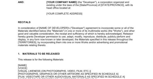 Publicity Release form Template Multimedia Publicity Privacy Release Template Sample