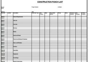 Punchlist Template 7 Free Sample Construction Punch List Templates