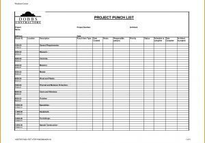Punchlist Template Construction Project Punch List Template to Do List Template