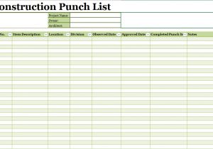Punchlist Template Construction Punch List Template Ms Office Documents