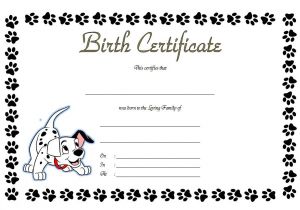 Puppy Certificate Templates Pet Birth Certificate Templates the Best Template Collection