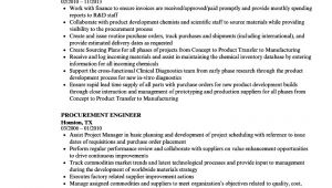 Purchase Engineer Resume Doc Resume Examples for Procurement Engineer Procurement