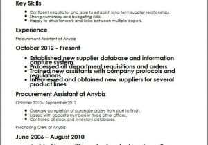 Purchase Officer Resume format In Word Procurement assistant Cv Sample Myperfectcv