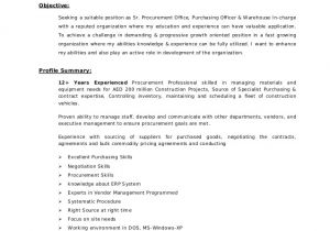 Purchase Officer Resume format In Word Procurement Cv 1