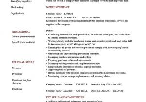 Purchase Officer Resume format In Word Procurement Manager Resume Template Example Cv Doc
