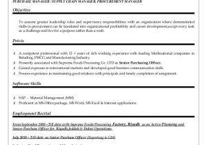 Purchase Officer Resume format In Word Purchasing Manager Cv Word