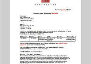 Purchase order Contract Template Purchase Template for order Contract Example Of Purchase