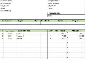 Purchase order forms Templates Free Download Excel Template Free Purchase order Template for