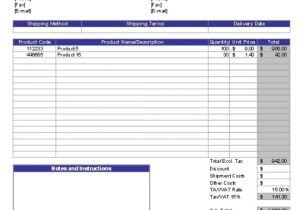 Purchase order forms Templates Free Download Purchase order form Template with Favorite Products List