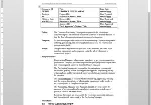 Purchasing Manual Template Project Purchasing Procedure