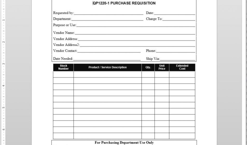 Purchasing Manual Template Purchase Requisition Iso Template