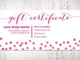 Pure Romance Gift Certificate Template Gift Certificate Bow Card Printable Item by