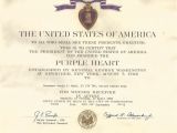 Purple Heart Citation Template Purple Heart Award Certificate Sfc David Hack S Purple