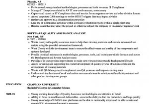 Qa Analyst Resume Sample Quality assurance Analyst Bruin Blog