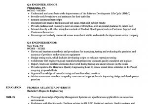 Qa Engineer Resume Qa Engineer Senior Resume Samples Velvet Jobs
