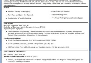 Qa Engineer Resume Quality Engineer Resume Template Resume Downloads