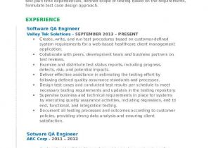 Qa Engineer Resume software Qa Engineer Resume Samples Qwikresume