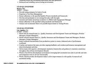 Qa Lead Resume Sample Lead Qa Engineer Resume Samples Velvet Jobs