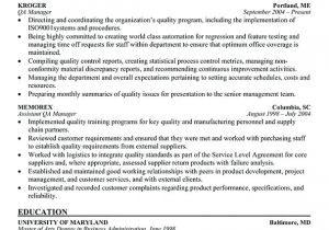 Qa Lead Resume Sample Quality assurance Manager Resume Sample