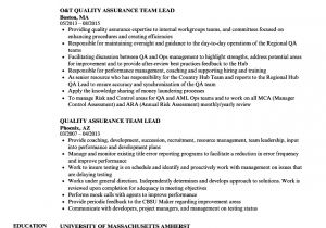 Qa Lead Resume Sample Quality assurance Team Lead Resume Samples Velvet Jobs