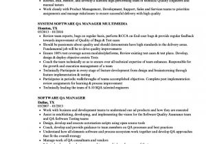 Qa Lead Resume Sample software Qa Manager Resume Samples Velvet Jobs